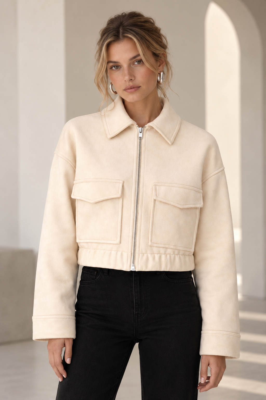 CODE SUEDE LIPS CREAM JACKET