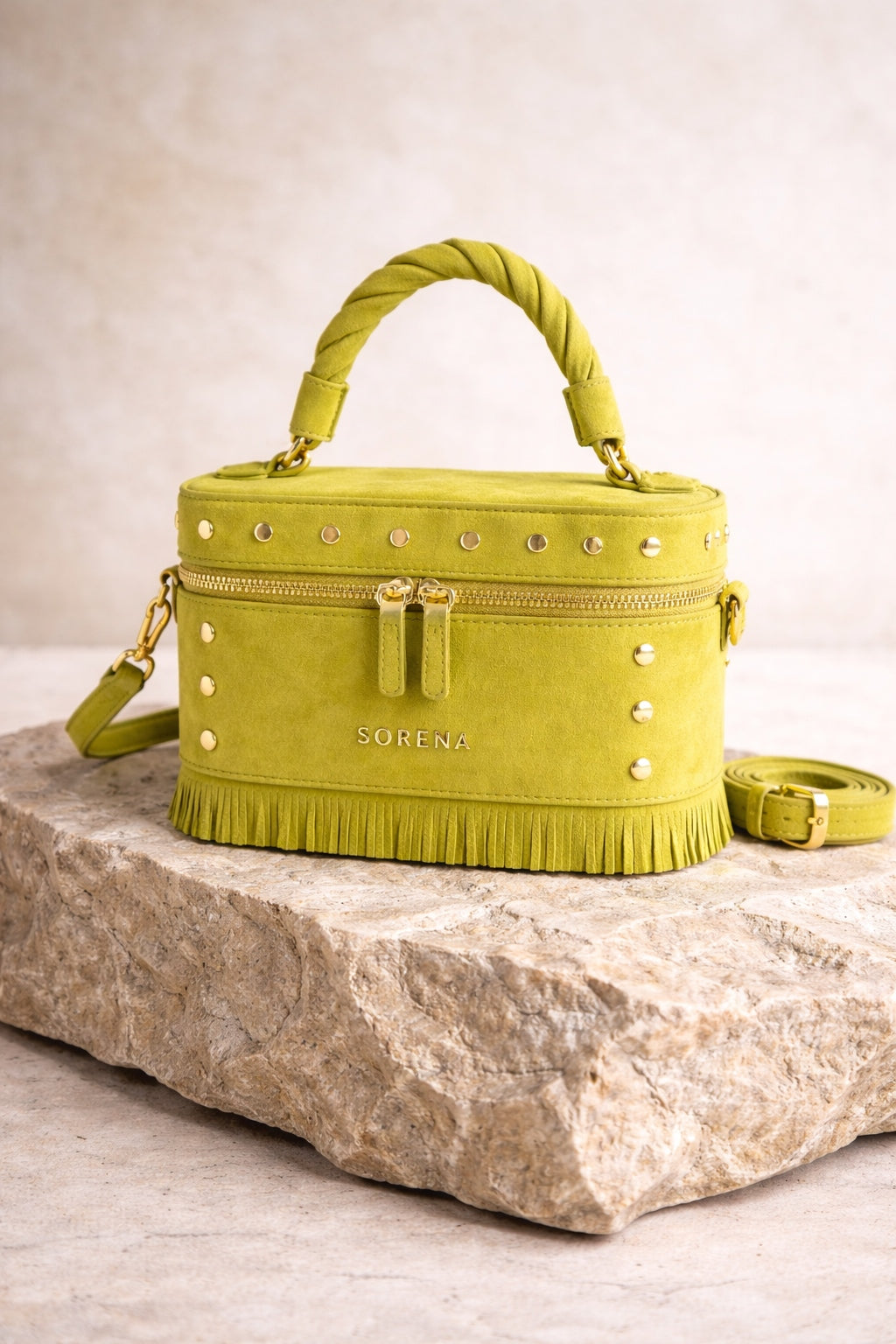 SUEDE OLIVA BAMBINO BAG