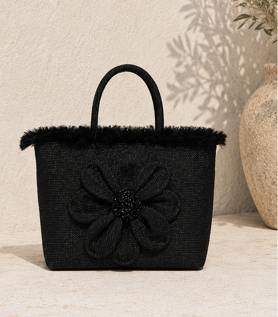 FALBALA BEACH BAG BLACK